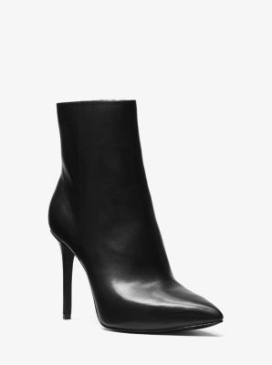 michael kors black leather ankle boots