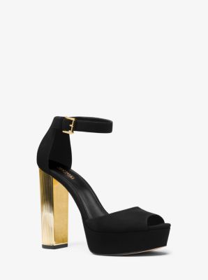 michael kors black and gold heels