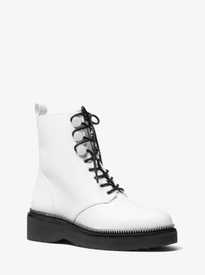 michael kors tavie leather combat boot