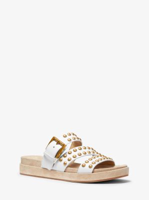 Ansel Studded Leather Slide Sandal Michael Kors