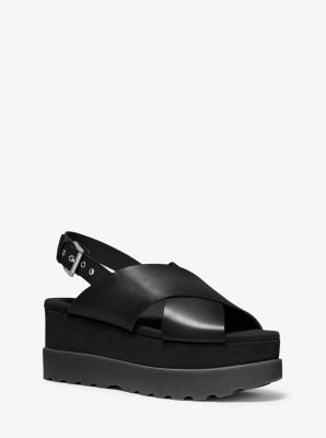 Becker burnished leather flatform sandal new arrivals