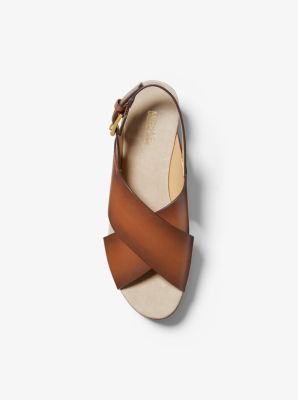 Becker Burnished Leather Flatform Sandal Michael Kors Canada