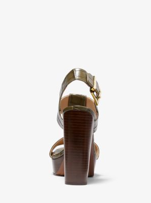 Becker Crocodile-Embossed Leather Platform Sandal image number 2