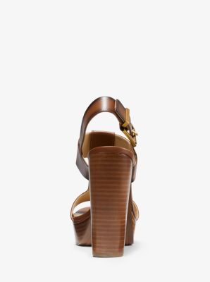 Becker burnished deals leather flatform sandal