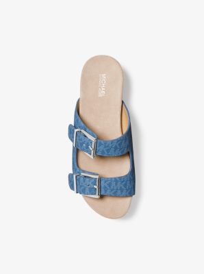 Delilah Logo and Suede Flatform Sandal Michael Kors