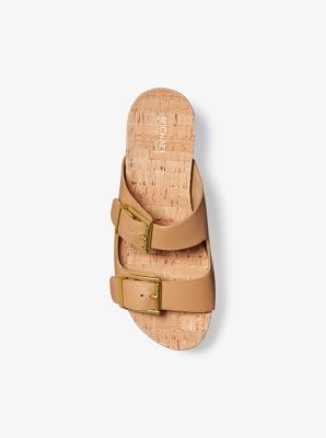 Delilah Leather and Cork Flatform Sandal Michael Kors