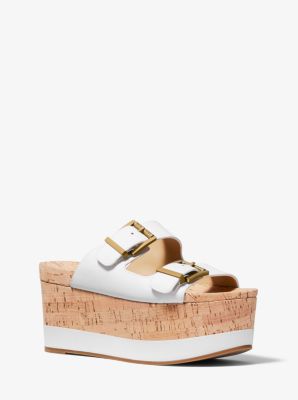 Delilah Leather and Cork Flatform Sandal Michael Kors Canada