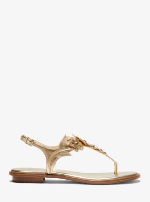 Flora Appliqu Metallic Leather Sandal Michael Kors Canada