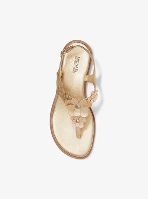 Flora Appliqu Metallic Leather Sandal Michael Kors Canada