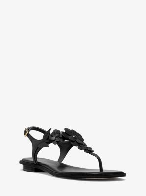 Flora Appliqu Leather Sandal Michael Kors