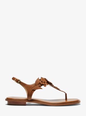 Flora Appliqu Leather Sandal Michael Kors