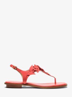 Flora Appliqu&eacute; Leather Sandal in PINK GRAPEFRUIT | Michael Kors