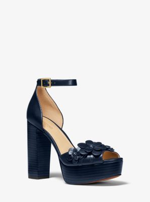 Flora Appliqué Leather Platform Sandal | Michael Kors