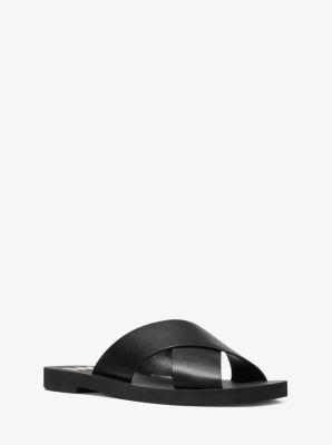 Glenda Leather Slide Sandal Michael Kors