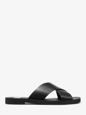 Glenda Leather Slide Sandal Michael Kors