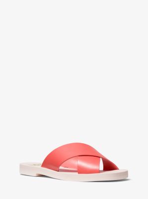 Glenda Leather Slide Sandal Michael Kors