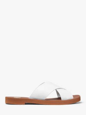 Glenda Leather Slide Sandal Michael Kors Canada