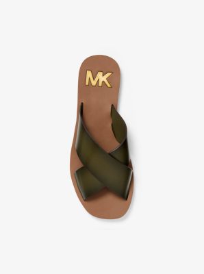 michael kors leather flip flops