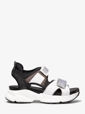 Harvey Color Block Mixed Media Sport Sandal Michael Kors