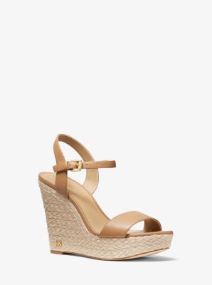 Michael kors jill leather sales wedge