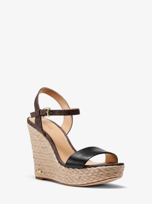 Michael kors jill wedge on sale black