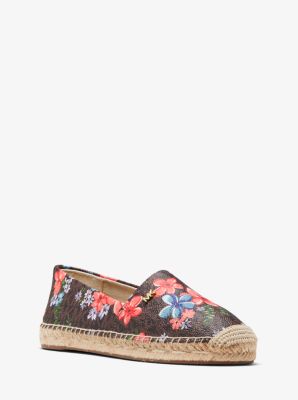 Michael michael kors kendrick logo printed slip 2024 on espadrilles