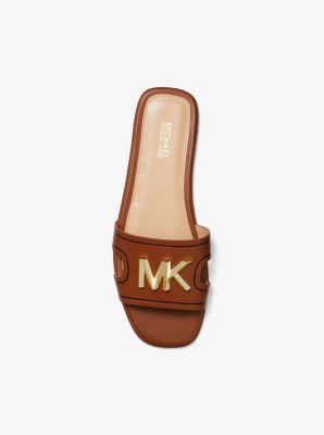 Kippy Embellished Leather Slide Sandal Michael Kors Canada