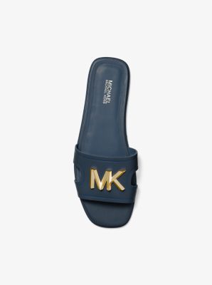 Kippy Embellished Leather Slide Sandal Michael Kors Canada