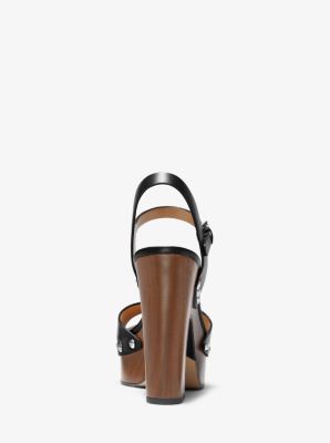 Leonor Leather Platform Sandal Michael Kors