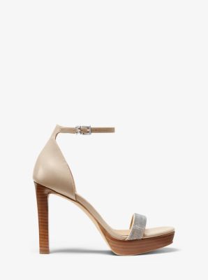 Margot Embellished Leather Platform Sandal Michael Kors