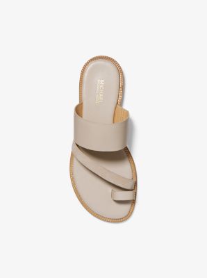 Michael kors pratt logo and sale leather sandal