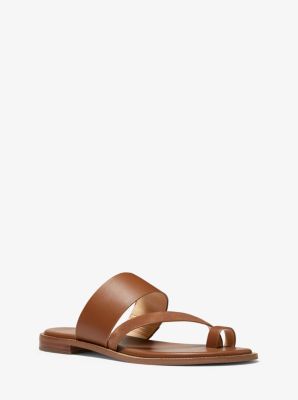 Michael kors pratt discount logo and leather sandal