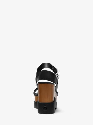 Rhett Leather Wedge Sandal Michael Kors