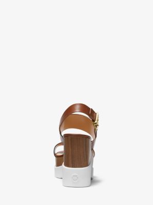 Michael kors rhett leather wedge online sandal