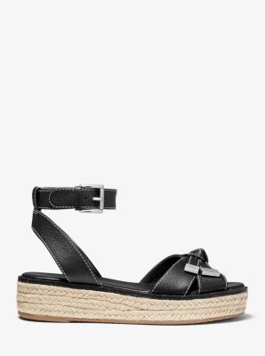 Ripley Pebbled Leather Espadrille Sandal Michael Kors