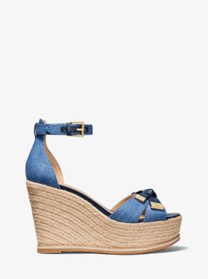 Michael kors denim wedge on sale sandals