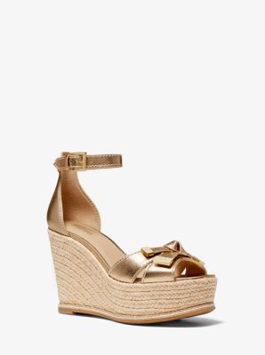 michael kors gold platform sandals