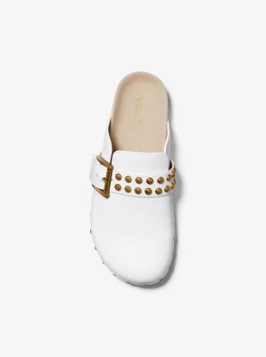 Robin studded leather and logo clog new arrivals