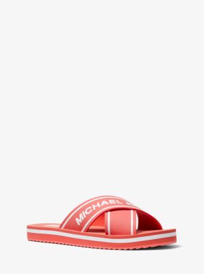 red michael kors slides