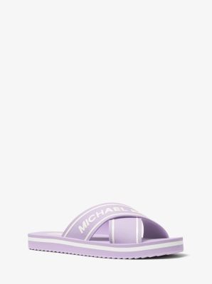 michael kors flip flops purple