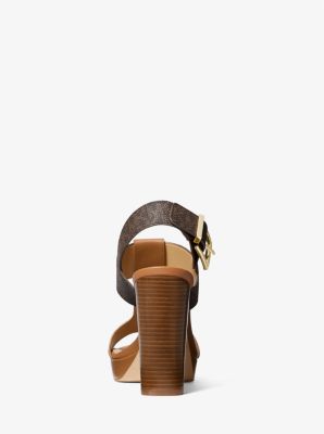 Becker Logo and Leather Platform Sandal Michael Kors