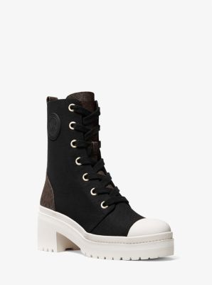 michael michael kors corey canvas combat boot
