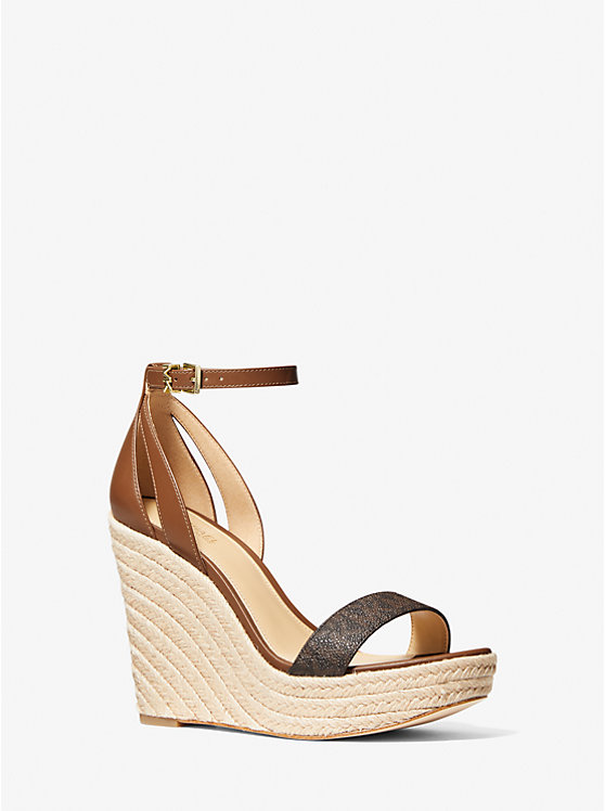 Kimberly Logo and Leather Wedge Sandal image number 0