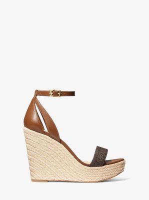 Kimberly Logo and Leather Wedge Sandal Michael Kors