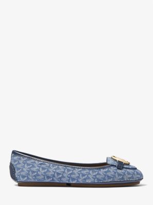 Lillie Logo Jacquard Moccasin in DENIM/AZUL MARINO | Michael Kors