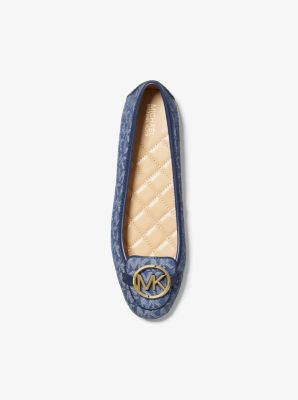 Lillie Logo Jacquard Moccasin in DENIM/NAVY | Michael Kors