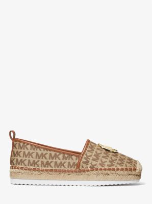 Lenny Logo Jacquard Espadrille in BEIGE/&Eacute;BANO/MARR&Oacute;N | Michael Kors