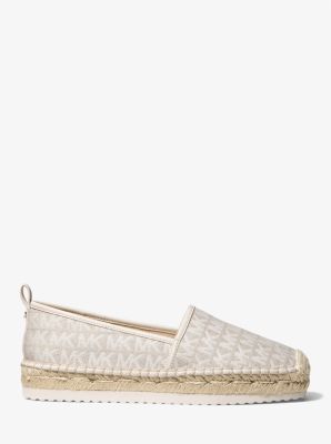 Lenny Logo Jacquard Slip-On Espadrille in NATURAL | Michael Kors