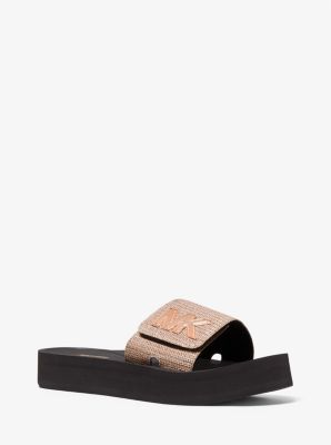 mk glitter slide sandals