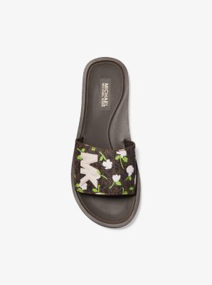 MK Printed Logo Slide Sandal image number 2